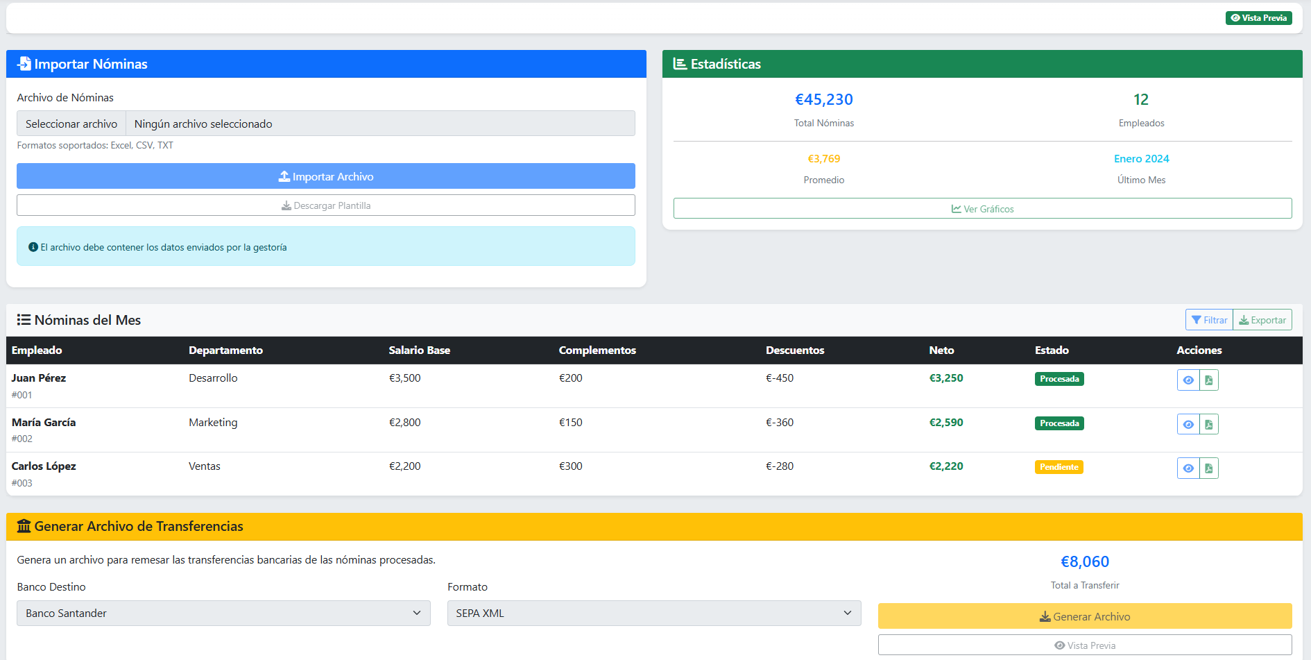 Gestión de Nóminas